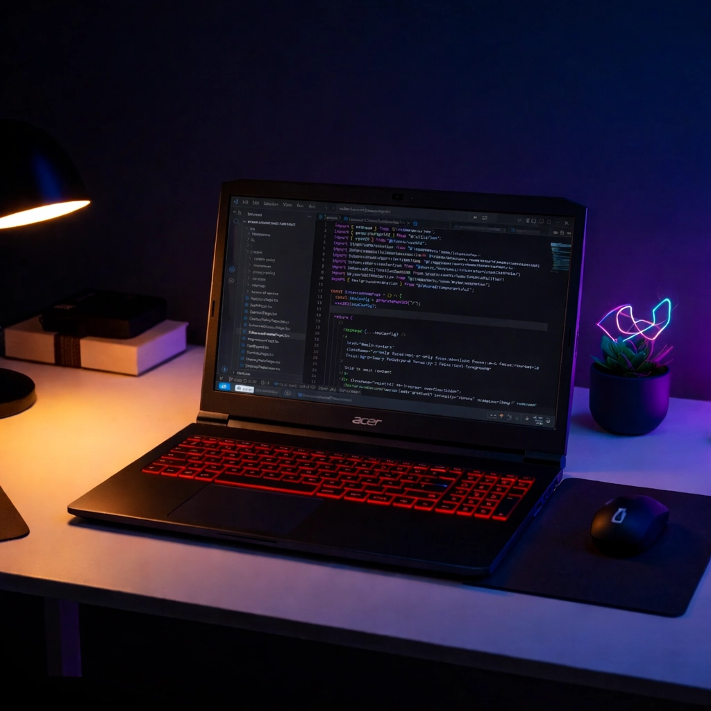 Moderner Arbeitsplatz mit Code-Editor